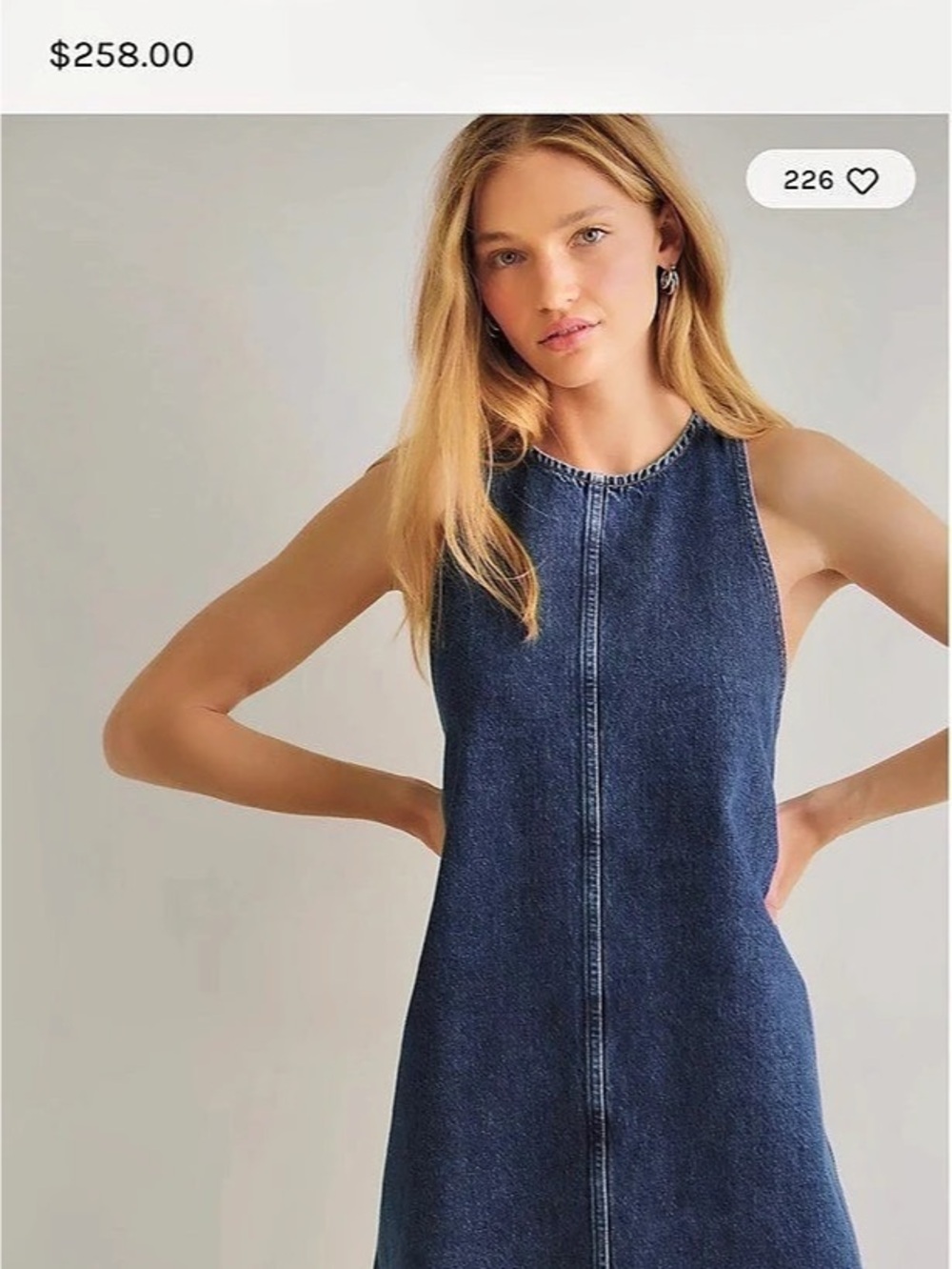 Agolde Harriet Mini Dress Denim Mini Dress in Blue Size large